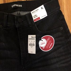 NWT EXPRESS black legging high rise 4long